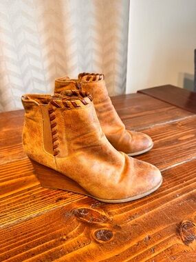 Women's Maurice’s Tan Wedge Ankle Boots
